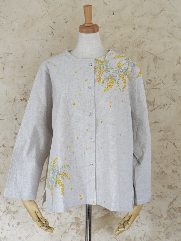 ミモザ　ボタンシャツ  中