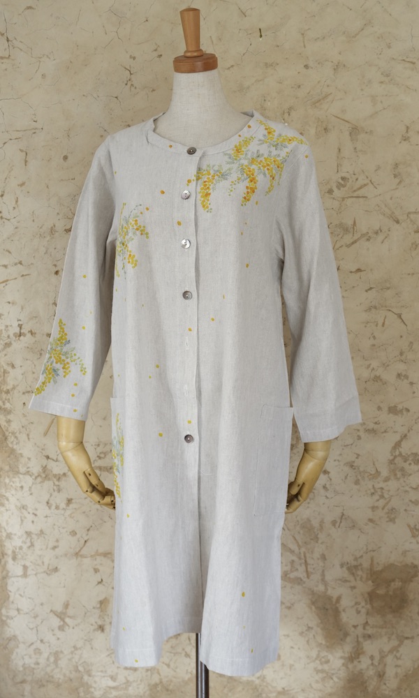 ミモザ　ボタンワンピース　小