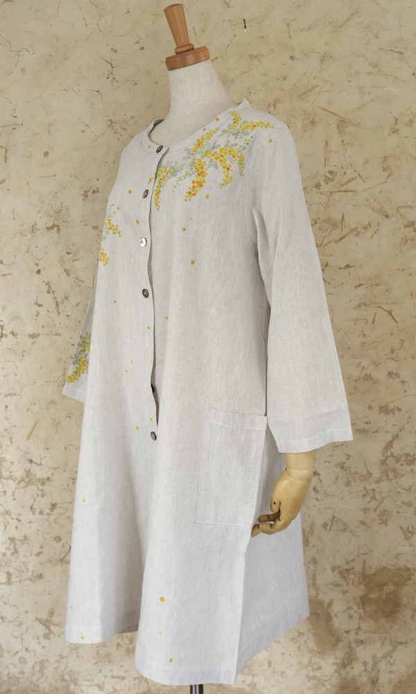 ミモザ　ボタンワンピース　小