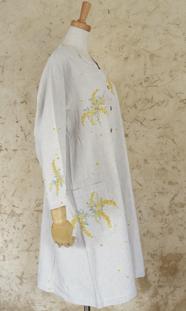 ミモザ　ボタンワンピース　小