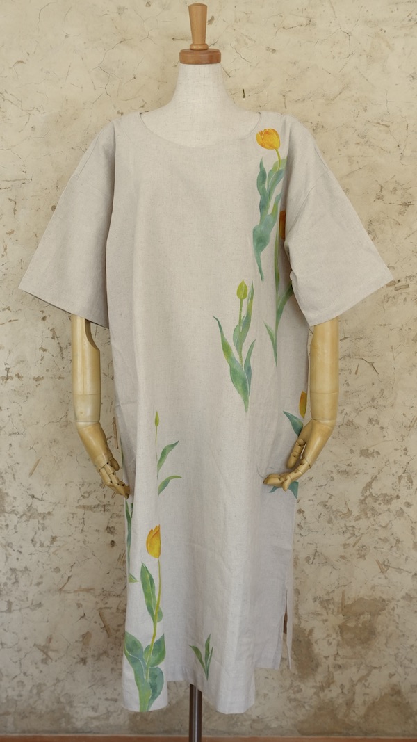 チューリップ　半袖ゆるワンピ　大