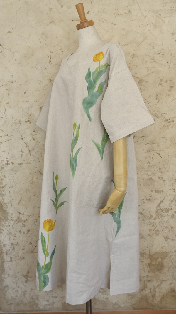 チューリップ　半袖ゆるワンピ　大