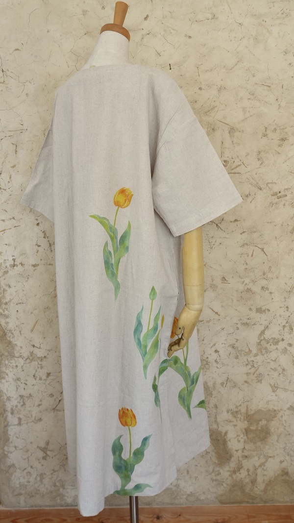 チューリップ　半袖ゆるワンピ　大