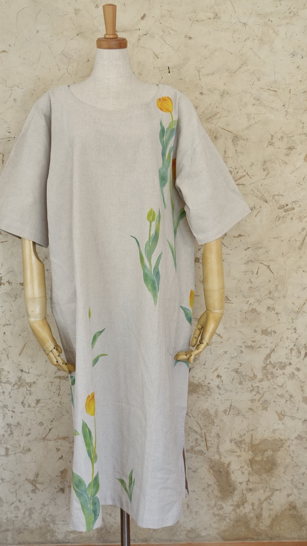 チューリップ　半袖ゆるワンピ　大