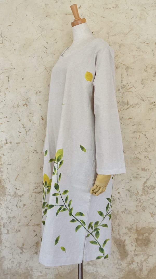 檸檬　ゆるワンピ長袖　中