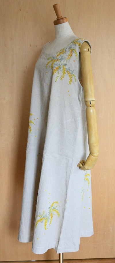 ミモザ　ノースリーブロングワンピース　大