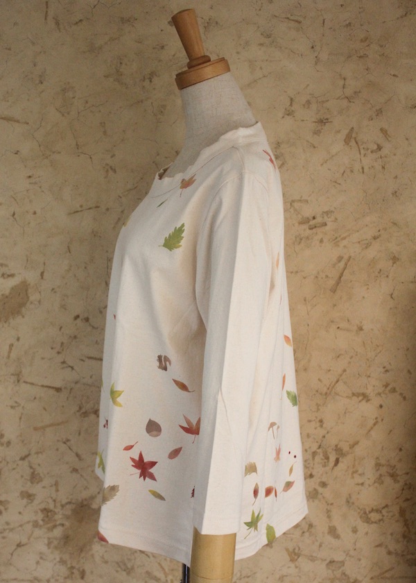 落ち葉　七分袖オリジナルTシャツ　大