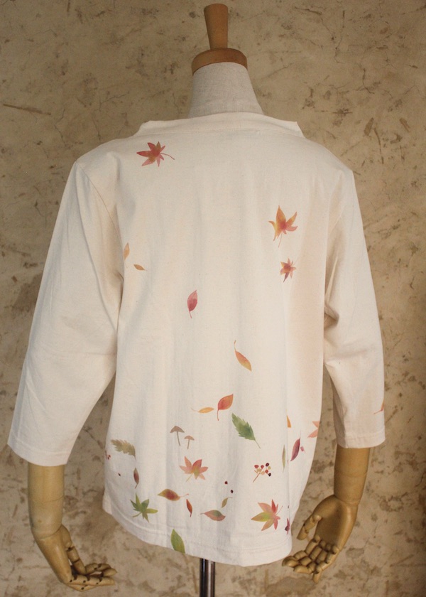 落ち葉　七分袖オリジナルTシャツ　大