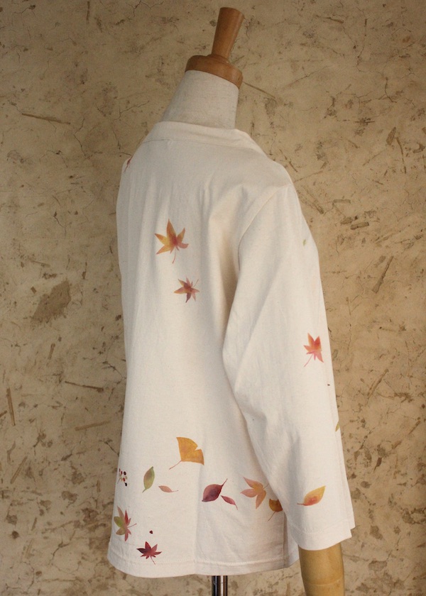 落ち葉　七分袖オリジナルTシャツ　大