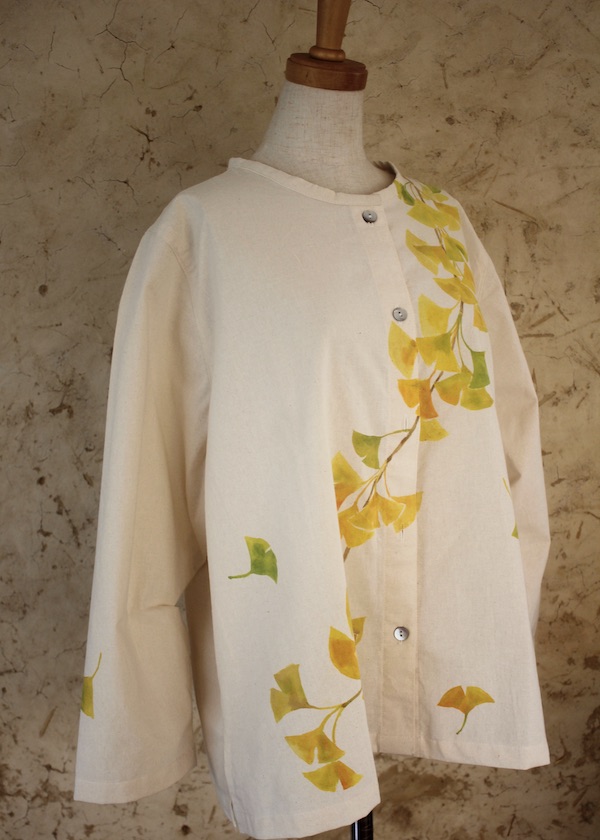 イチョウ　綿ボタンシャツ  中